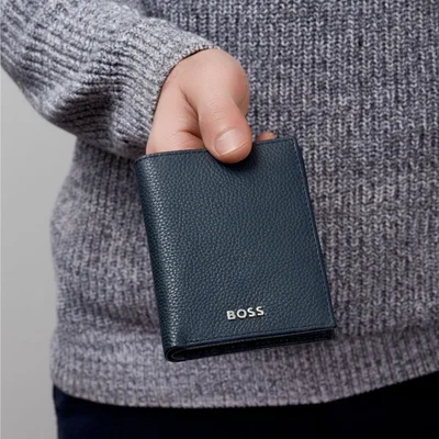 Hugo Boss Card holder Classic Grained, 16 slots, dark blue