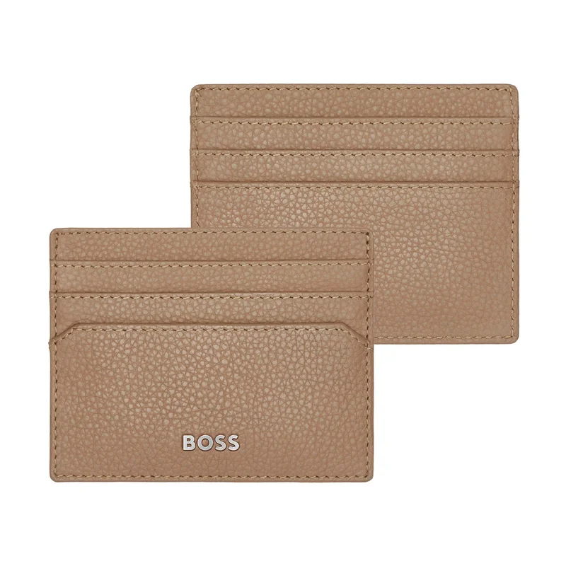 Hugo Boss Card Case Classic Grained, with 6 Compartments, Caramel