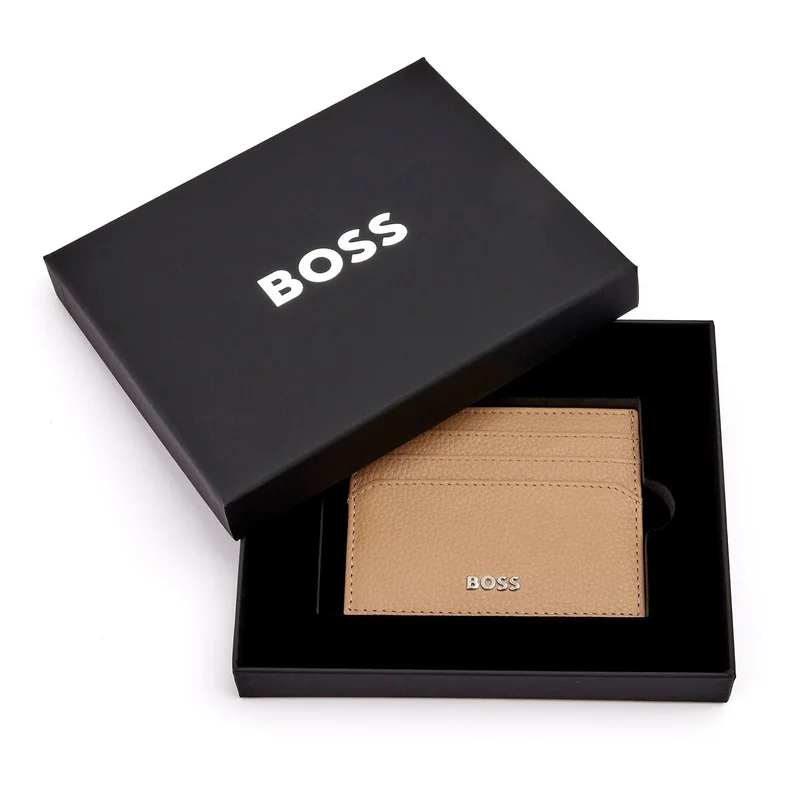 Hugo Boss Card Case Classic Grained, with 6 Compartments, Caramel