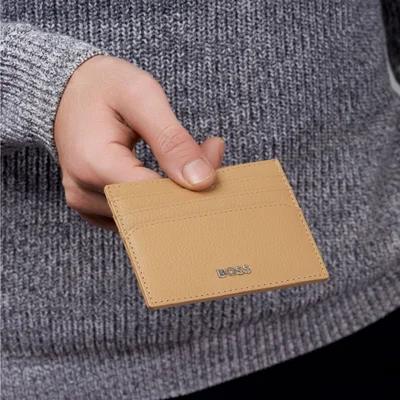 Hugo Boss Card Case Classic Grained, with 6 Compartments, Caramel