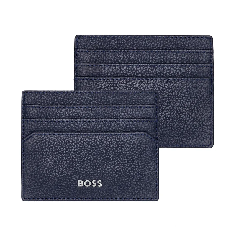 Hugo Boss Card holder Classic Grained, 6 slots, dark blue