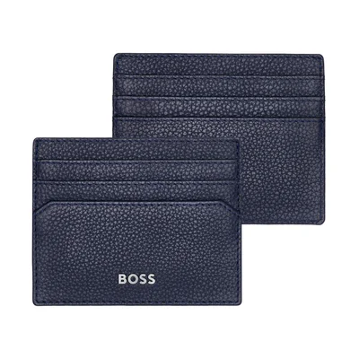 Hugo Boss Card holder Classic Grained, 6 slots, dark blue