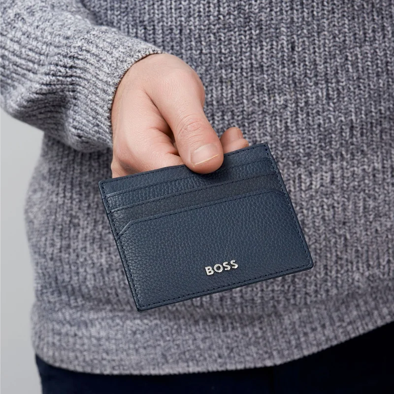 Hugo Boss Card holder Classic Grained, 6 slots, dark blue
