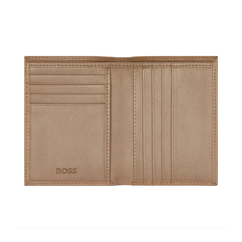 Hugo Boss Card holder Classic Grained, 8 slots, caramel