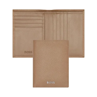Hugo Boss Card holder Classic Grained, 8 slots, caramel