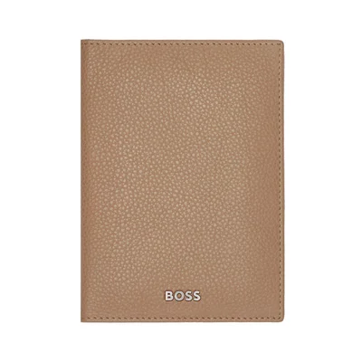 Hugo Boss Passport Holder Classic Grained, caramel