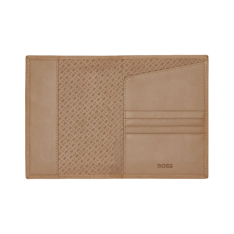 Hugo Boss Passport Holder Classic Grained, caramel