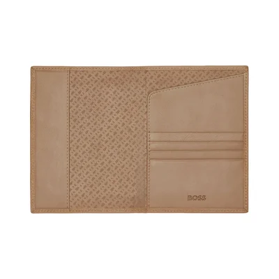 Hugo Boss Passport Holder Classic Grained, caramel