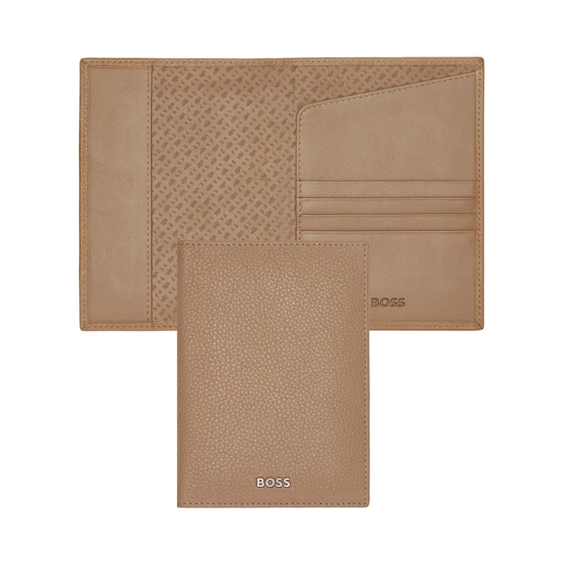 Hugo Boss Passport Holder Classic Grained, caramel