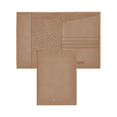 Hugo Boss Passport Holder Classic Grained, caramel