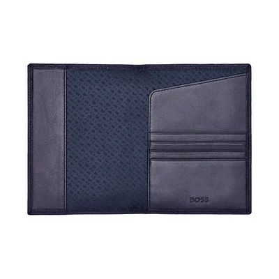 Hugo Boss Passport holder Classic Grained, dark blue