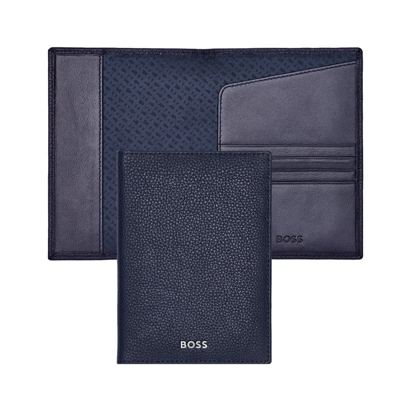 Hugo Boss Passport holder Classic Grained, dark blue