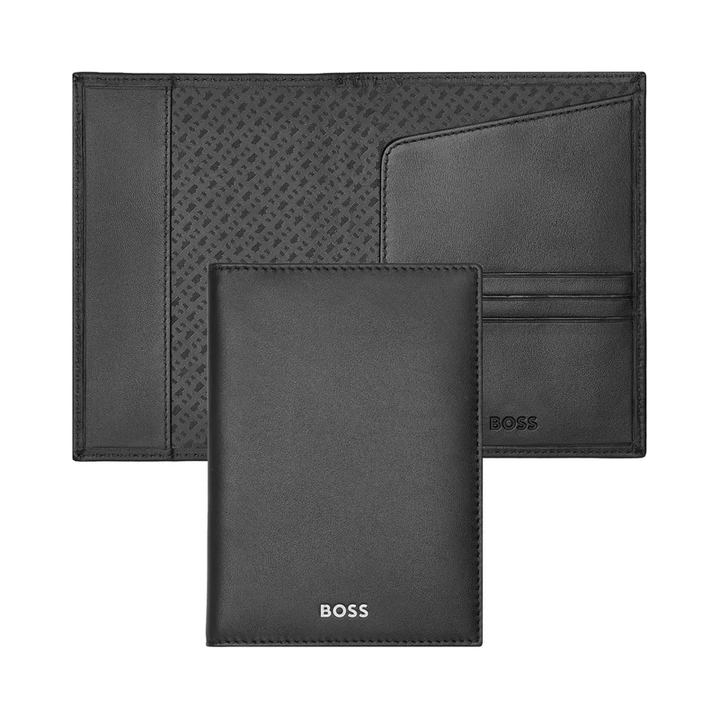 Hugo Boss Passport holder Classic Smooth, black