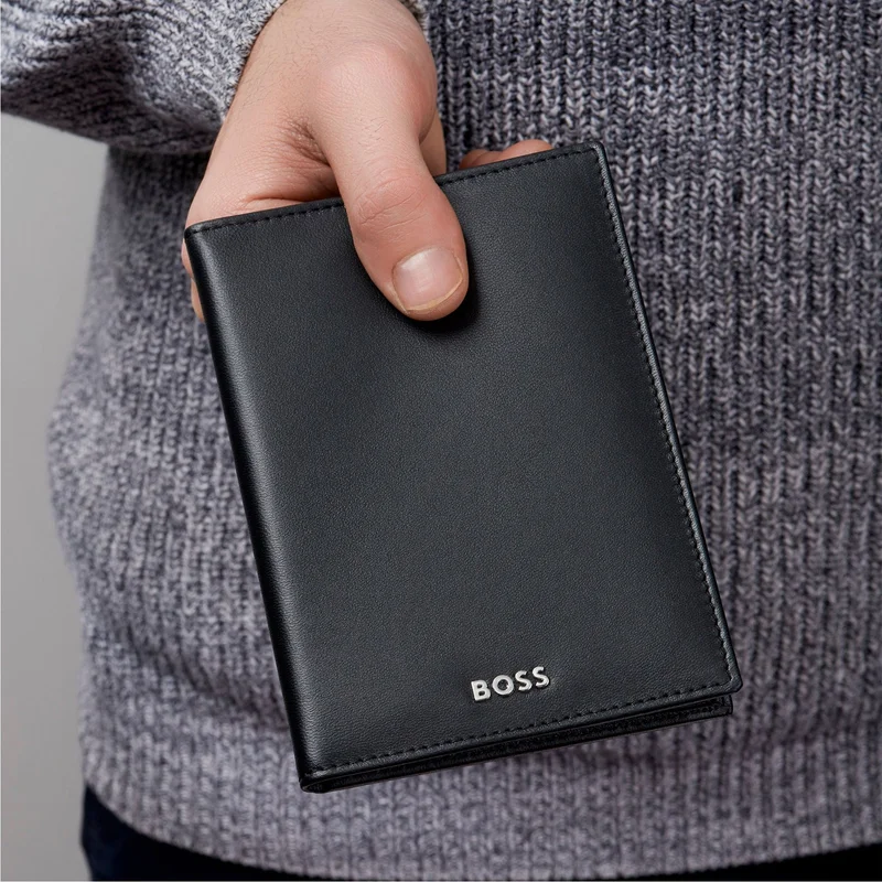 Hugo Boss Passport holder Classic Smooth, black