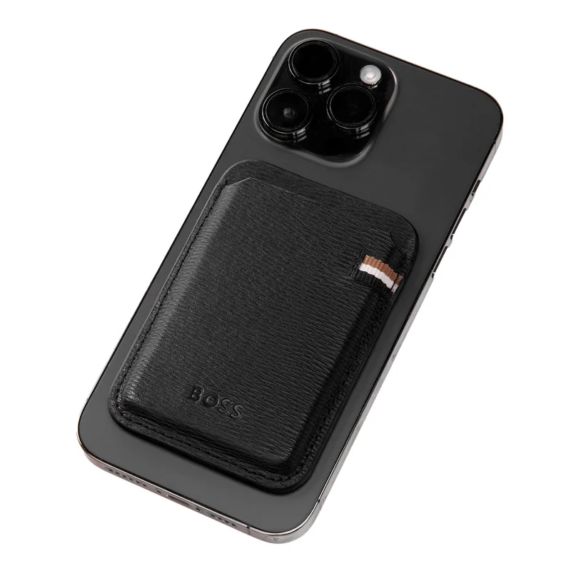 Hugo Boss Card Holder Iconic, magnetic, for phone, black