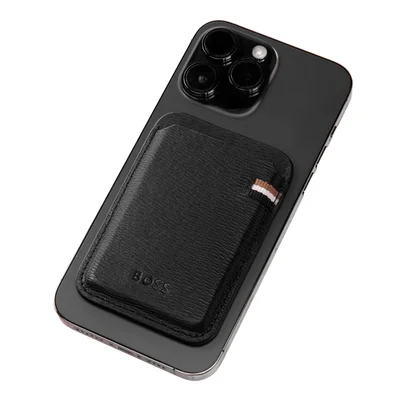 Hugo Boss Card Holder Iconic, magnetic, for phone, black