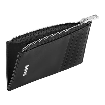 Hugo Boss Card holder Classic Smooth, with 5 slots, with zipper, black
