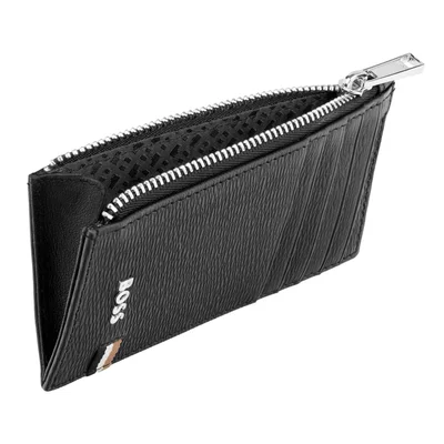 Hugo Boss Калъф за карти Classic Iconic, с 5 отделения, с цип, черен
