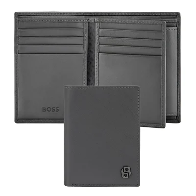 Hugo Boss Card holder Saffiano, with 12 slots, grey