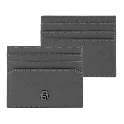 Hugo Boss Card holder Saffiano, with 6 slots, grey