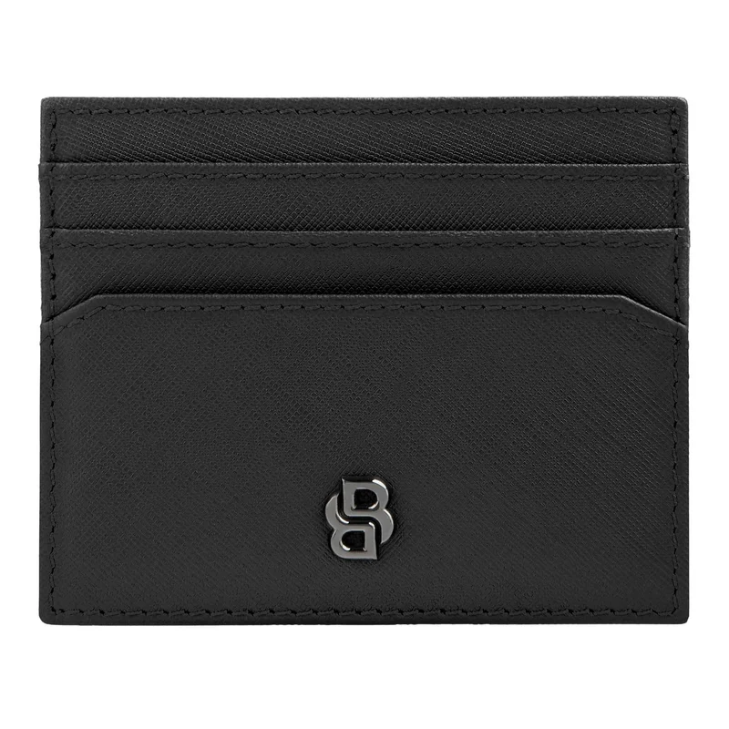 Hugo Boss Калъф за карти Saffiano, с 6 отделения, черен
