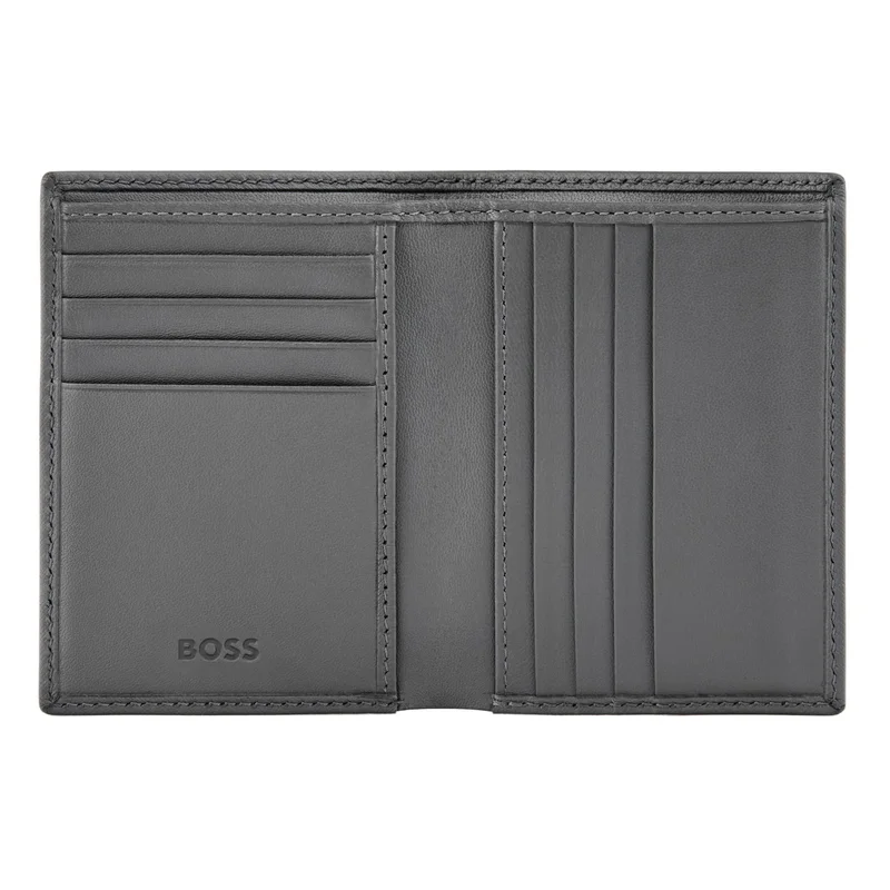 Hugo Boss Калъф за карти Saffiano, с 8 отделения, сив