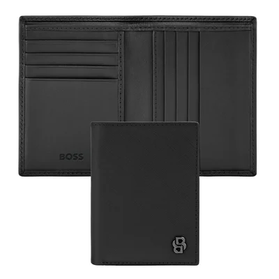 Hugo Boss Card holder Saffiano, with 8 slots, black