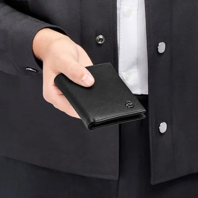 Hugo Boss Card holder Saffiano, with 8 slots, black