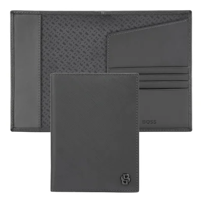 Hugo Boss Passport holder Saffiano, grey