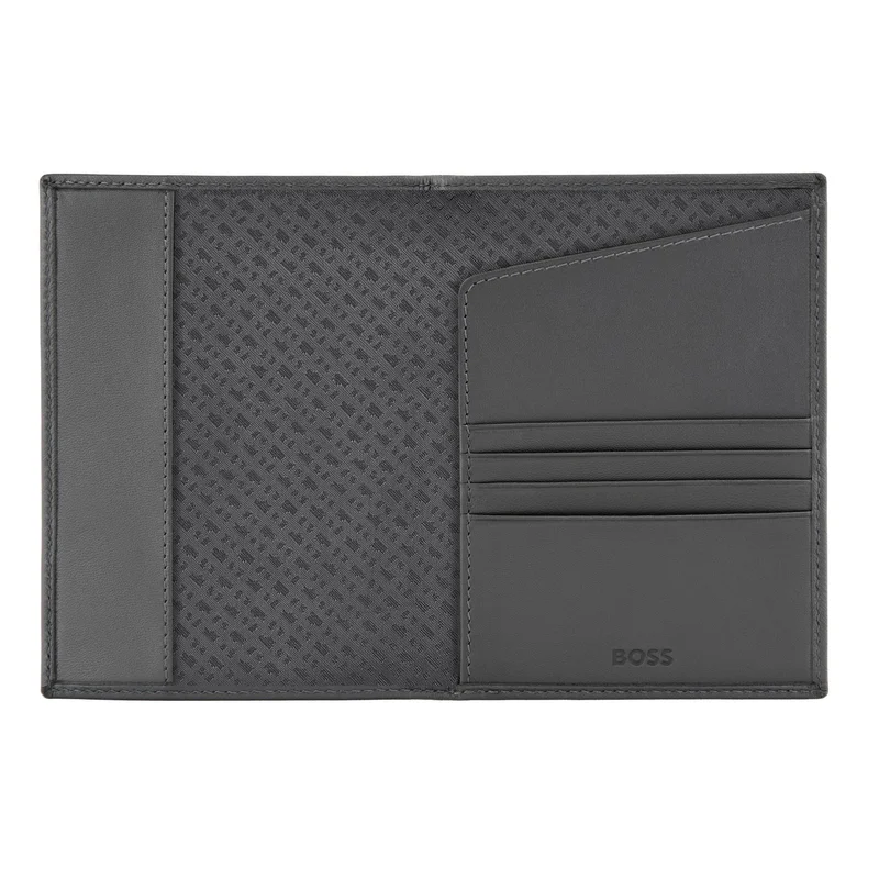Hugo Boss Passport holder Saffiano, grey
