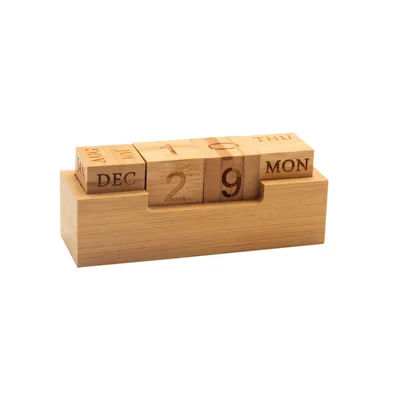 Forever Perpetual calendar, bamboo, 13.5 x 4.3 x 5 cm