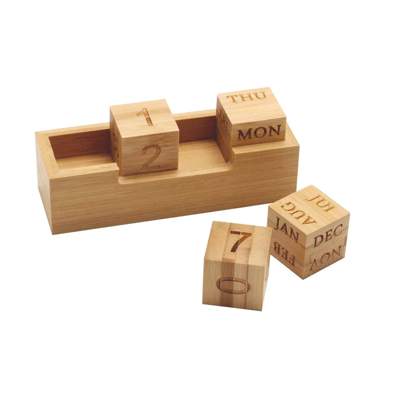 Forever Perpetual calendar, bamboo, 13.5 x 4.3 x 5 cm