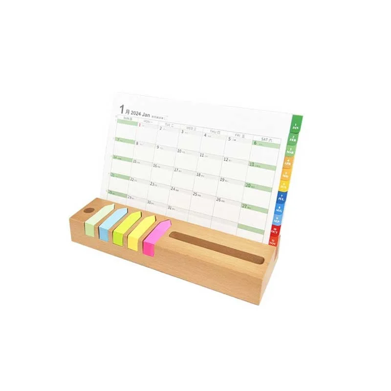 Green Bamboo Stand, with calendar and notes, 21 x 7 cm