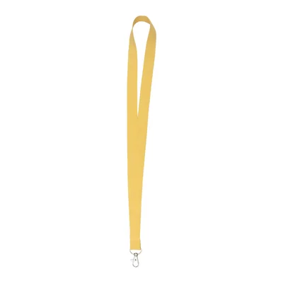 Badge Lanyard with carabiner, 20 x 500 mm, yellow