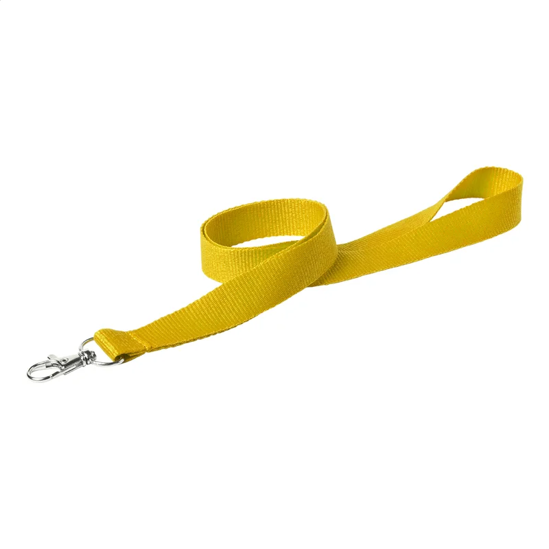 Badge Lanyard with carabiner, 20 x 500 mm, yellow