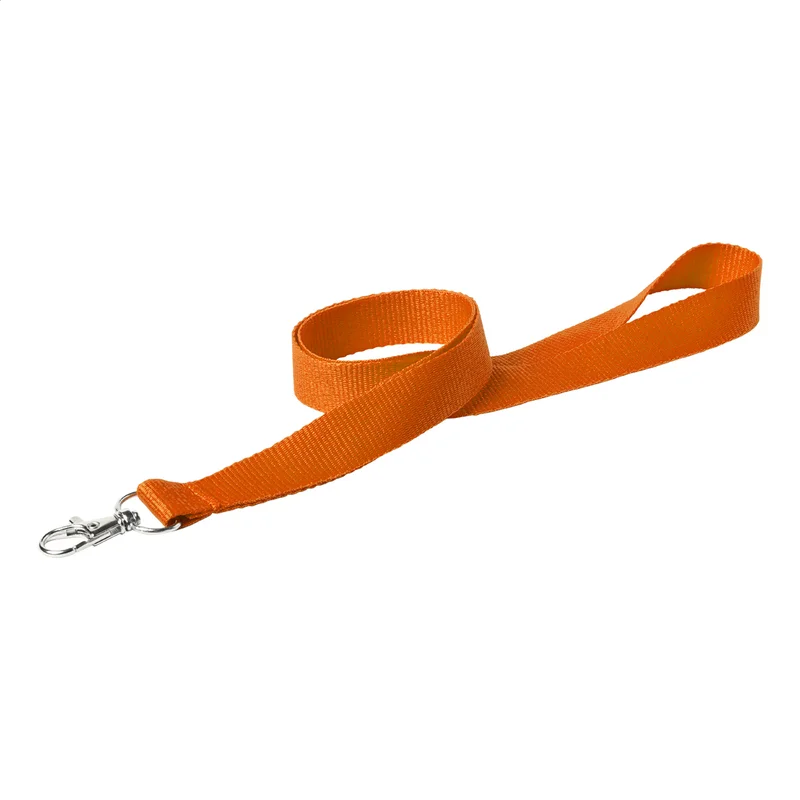 Badge Lanyard with carabiner, 20 x 500 mm, orange