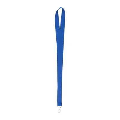 Badge Lanyard with carabiner, 20 x 500 mm, blue
