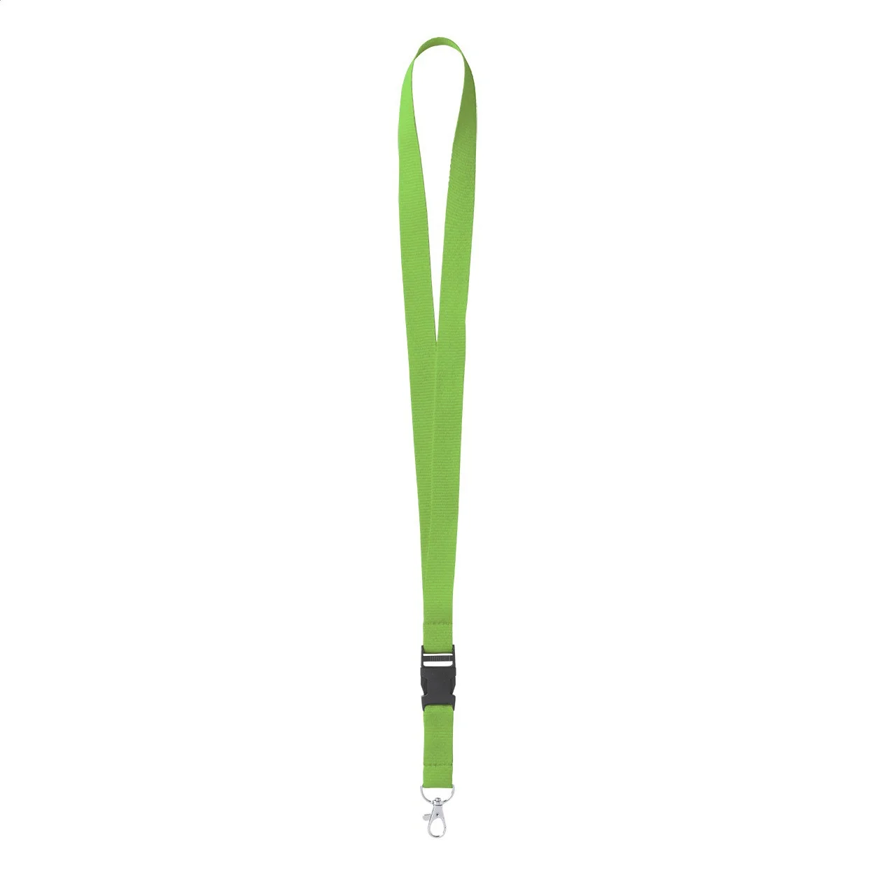 Badge Lanyard with detachable buckle and carabiner, 20 x 550 mm, light green