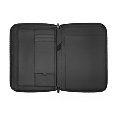 Hugo Boss Folder Arche, A4, with zipper, black
