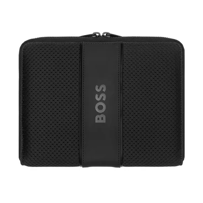 Hugo Boss Folder Arche, A5, zip, black