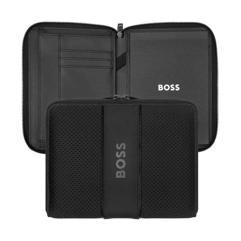 Hugo Boss Folder Arche, A5, zip, black