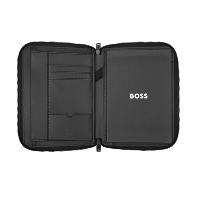 Hugo Boss Folder Arche, A5, zip, black