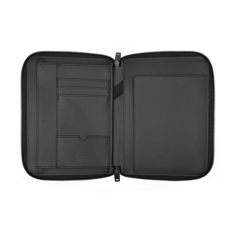 Hugo Boss Folder Arche, A5, zip, black