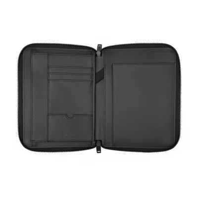 Hugo Boss Folder Arche, A5, zip, black