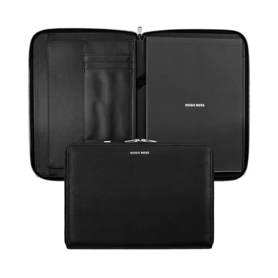 Hugo Boss Folder Pure Iconic, A4, with zipper, black