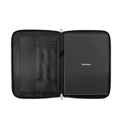 Hugo Boss Folder Pure Iconic, A4, with zipper, black