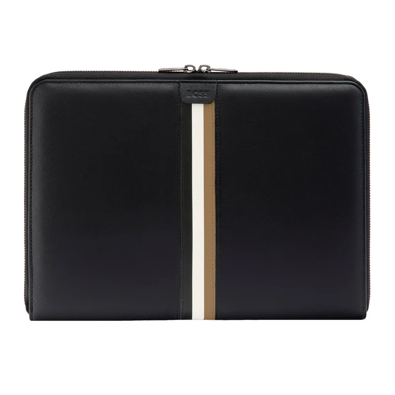 Hugo Boss Conference folder Iconic, A4, with zipper, black