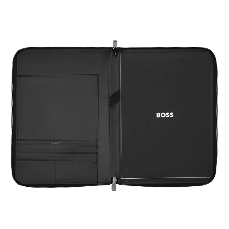 Hugo Boss Conference folder Iconic, A4, with zipper, black