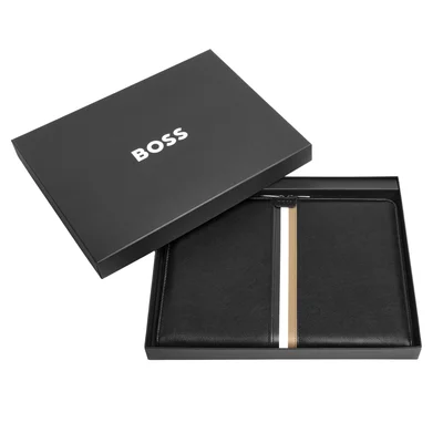 Hugo Boss Conference folder Iconic, A4, with zipper, black