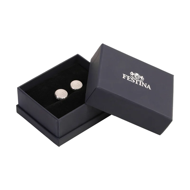 Festina Cufflinks Chronobike, matt, chrome